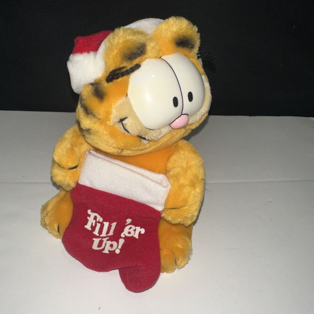 Vintage Garfield Plush - Fill ‘er Up Christmas Stocking Plush - Dakin 1981